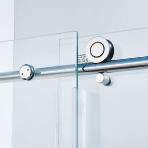 Semi-Frame Single Sliding Shower Door, 304 Stainless Steel, 5 / 16" (8Mm) Thick Sgcc Tempered Clear Glass by Couch.com