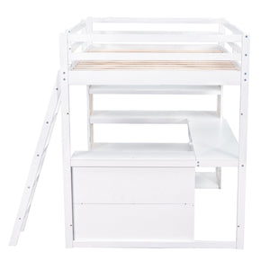 Loft Bed With Ladder, Shelves, And Desk by Couch.com