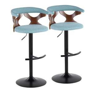 Gardenia - Contemporary Adjustable Barstool, Swivel With Rounded T Footrest (Set of 2) by Couch.com
