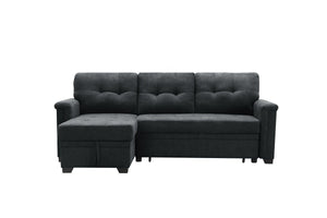 Ashlyn - Sleeper Sectional Sofa Chaise With USB Charger And Tablet Pocket - Dark Gray by Couch.com