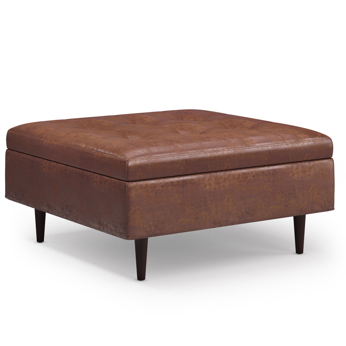 Shay - Large Square Coffee Table Storage Ottoman Mid-Century Style by Couch.com