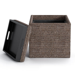 Rockwood - Upholstered Cube Storage Ottoman With Tray by Couch.com