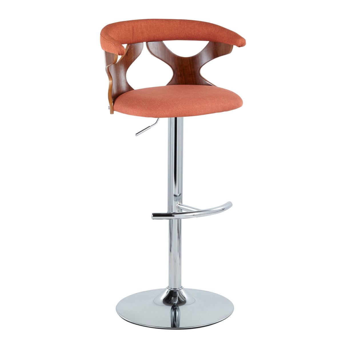 Gardenia - Mid Century Modern Adjustable Barstool With Swivel With Rounded T Footrest (Set of 2) by Couch.com