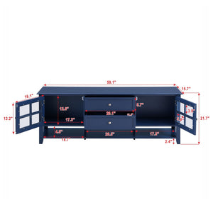TV Stand With Dual Drawers and Hidden Storage