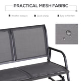 Outsunny - 2 Person Outdoor Glider Bench, Patio Double Swing Rocking Chair Loveseat With Powder Coated Steel Frame For Backyard Garden Porch - Gray by Couch.com