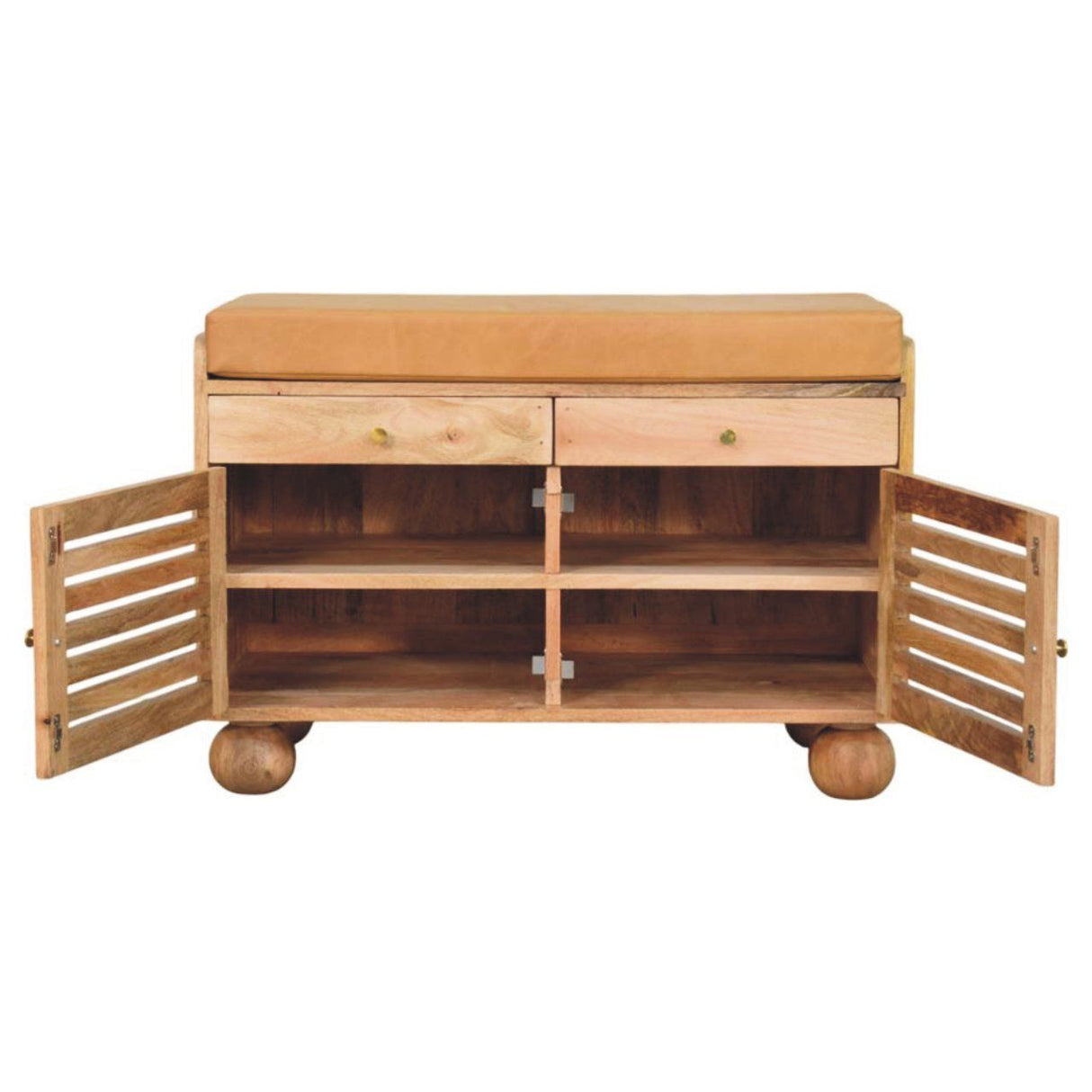 Shutter Shoe Rack With 2 Drawers - Beige by Couch.com
