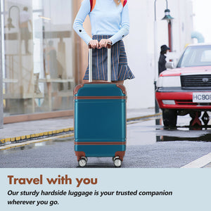GigaTech Hardshell 3-Piece Lightweight Luggage Set - Blue 28 Inch