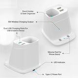 Wireless Charging Stand with Dual USB Charger & Desk Organizer by Infinite Basics