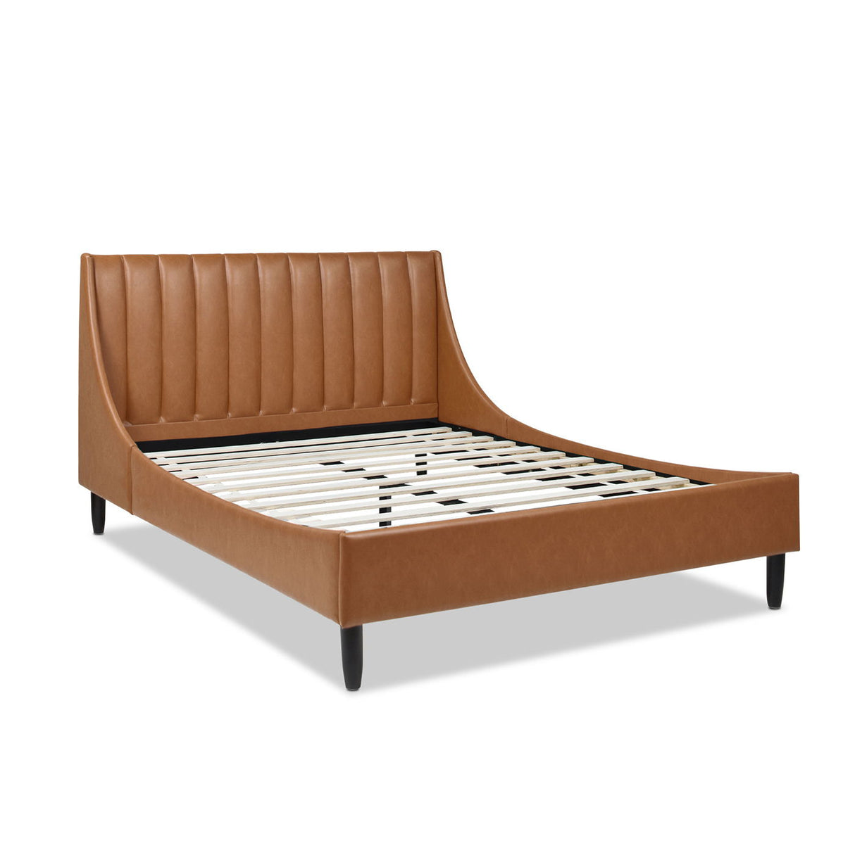 Aspen - Vertical Tufted Modern Headboard Platform Bed Set by Couch.com