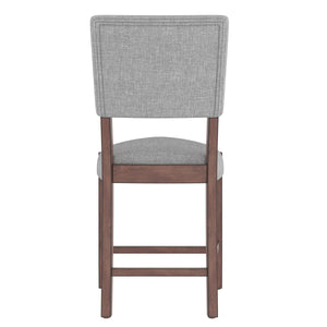 Set of 4 Mid-Century Modern Linen Upholstered Bar Stools