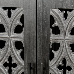 Hollow Four Door Antique Cabinet, American Country Style
