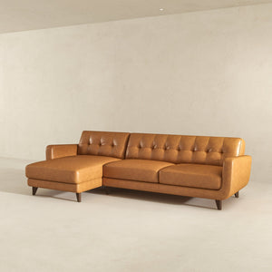 Allison - Mid-Century Modern Leather Sectional Sofa Chaise by Couch.com