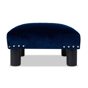 Jules - Square Accent Footstool Ottoman - Navy Blue by Couch.com