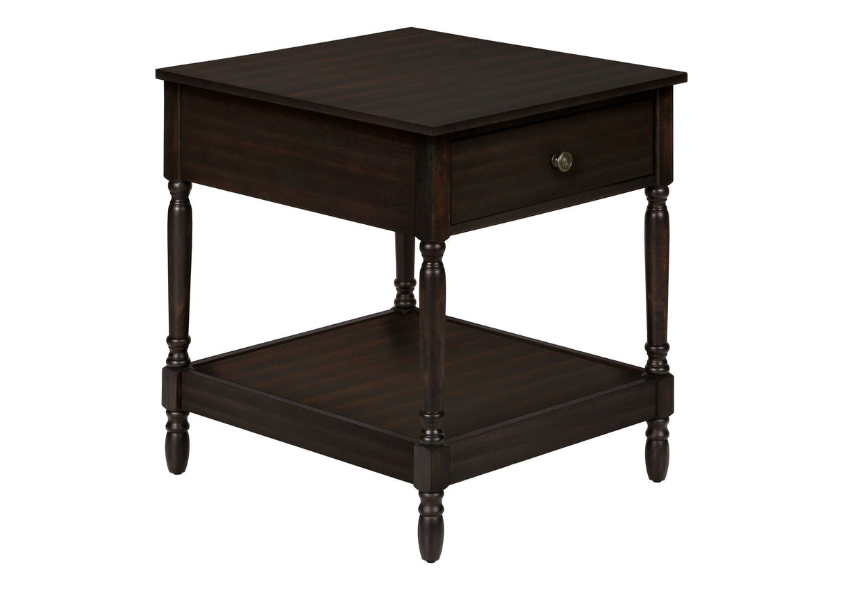 Accent - Table, 2 Tier, Square, Traditional - Walnut by Couch.com
