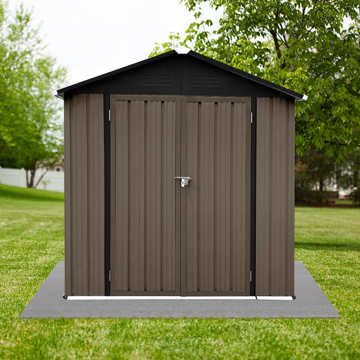 4FtX6Ft Out Storage Sheds Apex Roof - Brown / Black by Couch.com