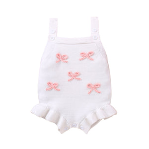 Baby Sling Doll Clothes Wool Romper Bow Embroidery Girl Sweet