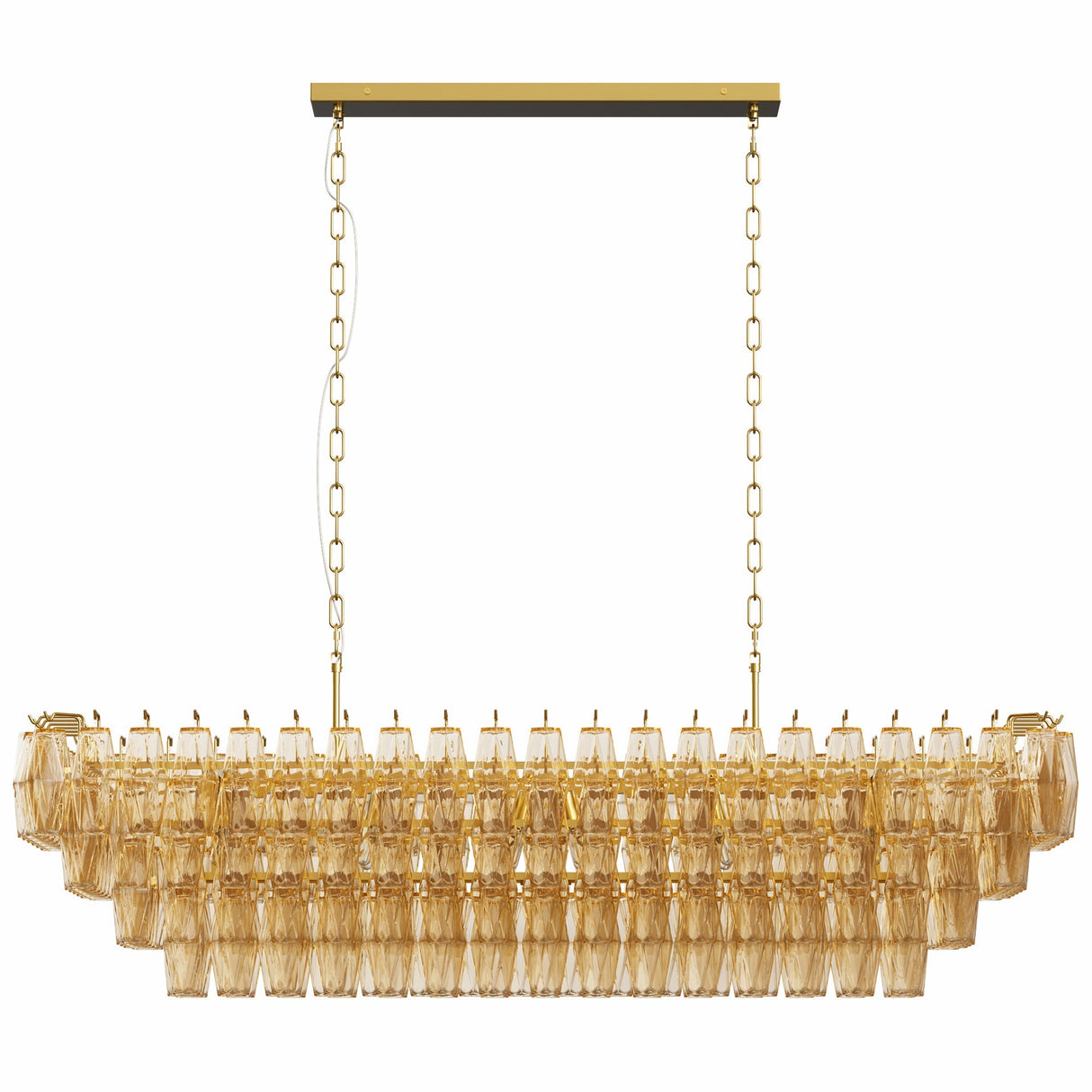 Modern Chandeliers for Dining Room, 54" Large Rectangle Gold Kitchen Chandelier Over Table