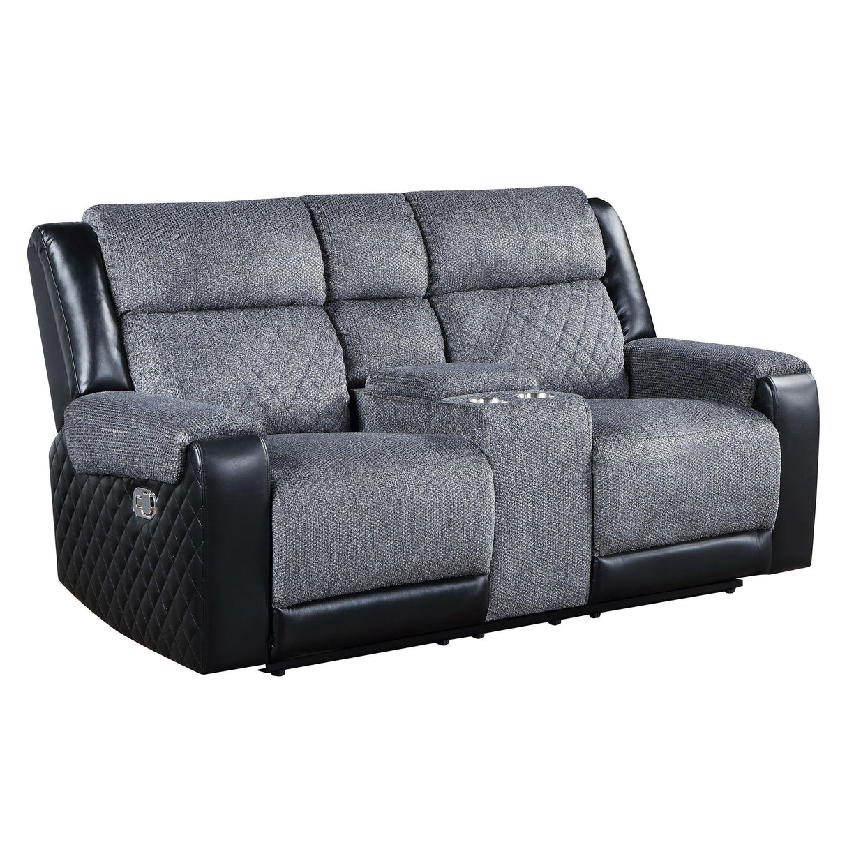 Alicia - Console Reclining Loveseat - Gray Black by Couch.com