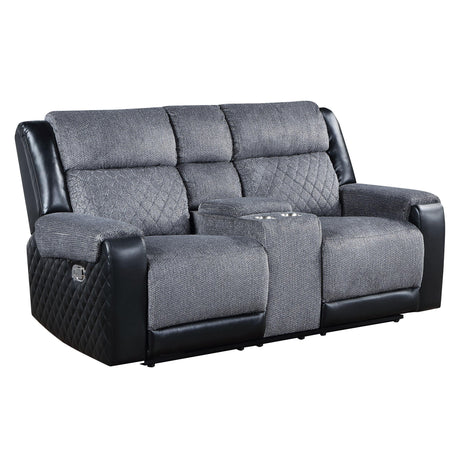 Alicia - Console Reclining Loveseat - Gray Black by Couch.com