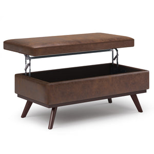Owen - Lift Top Large Coffee Table Storage Ottoman, Mid Century Style by Couch.com