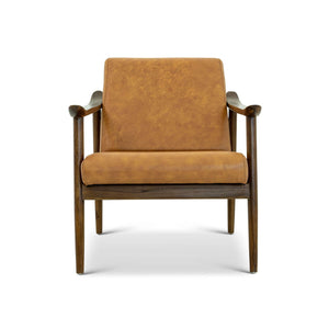Brandon - Antique Leather Lounge Chair - Brown / Tan by Couch.com
