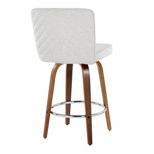 Henry - Contemporary Fixed Height Counter Stool With Swivel With Round Footrest (Set of 2) by Couch.com