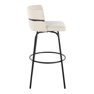 Cinch - Glam / Art Deco Fixed Height Barstool With Swivel & Round Footrest (Set of 2) by Couch.com