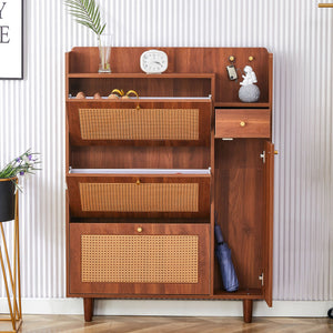 The Modern Minimalist Shoe Cabinet, Suitable For A Variety Of Styles Including Nordic, Japanese, And Industrial - Walnut by Couch.com