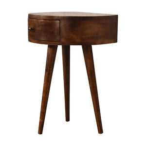 Couch.com Semi Circle Nightstand Chestnut, Wood Construction, Dark Brown Finish by Couch.com