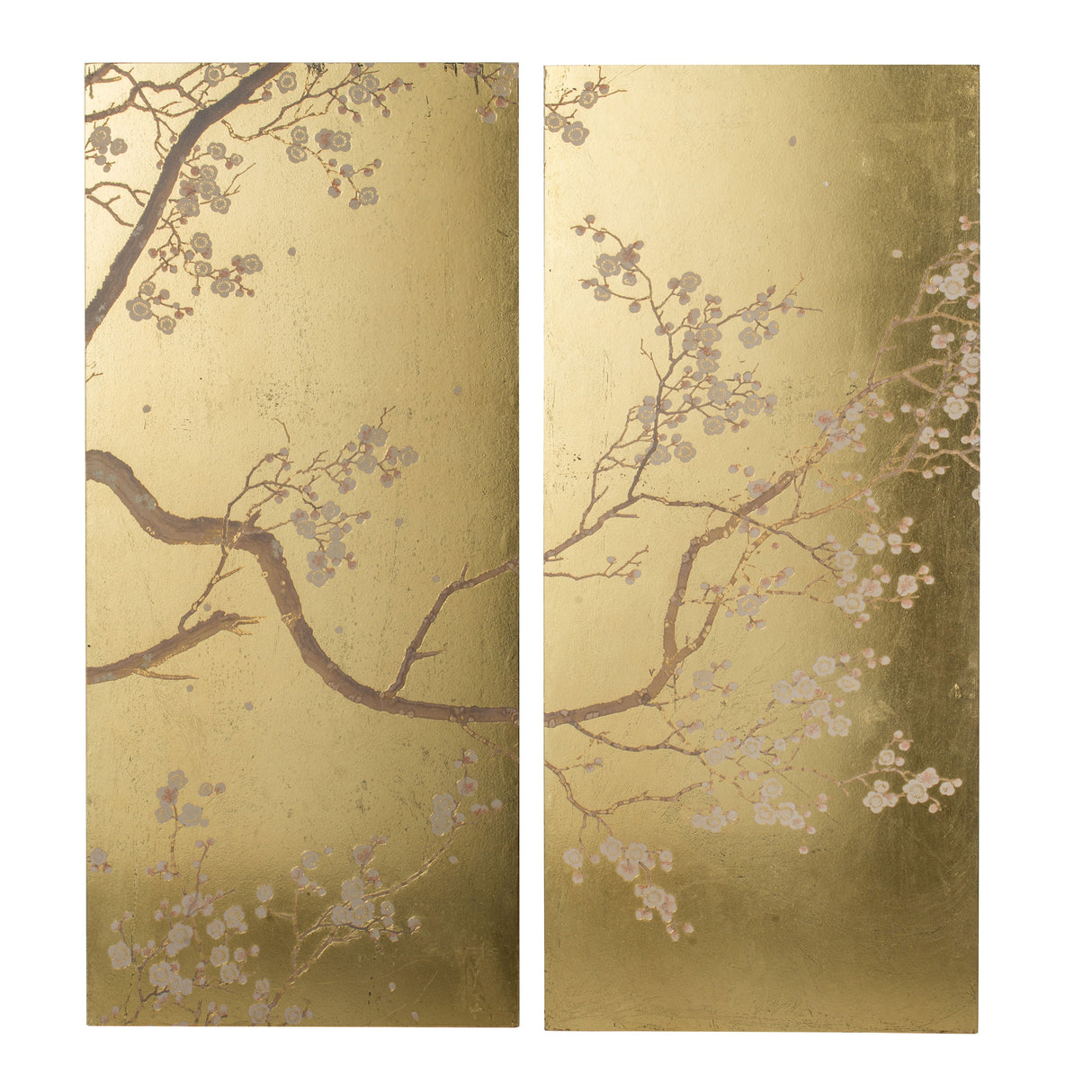 Cherry Blossom Wall Art Panels, Wall Decor For Living Room Dining Room Office Bedroom (Set of 2) - Gold by Couch.com