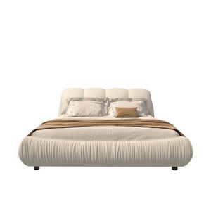 Luxury Upholstered Platform Bed With Oversized Padded Backrest And Solid Wood Frame by Couch.com