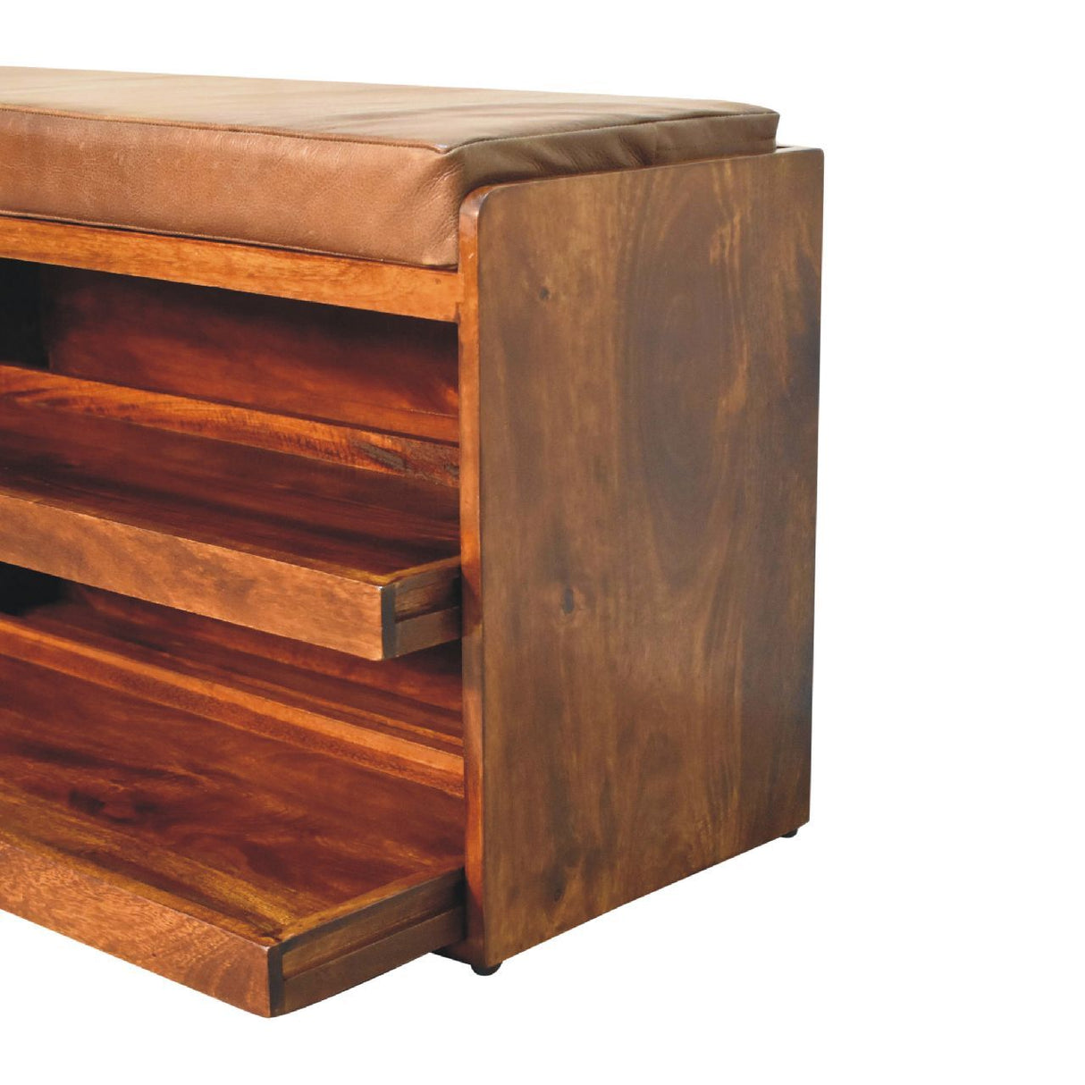 Buffalo - Hide Pull Out Shoe Storage Bench by Couch.com