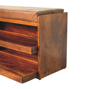 Buffalo - Hide Pull Out Shoe Storage Bench by Couch.com