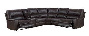 Saul - Power Recliner Sectional Sofa With USB Port Cupholder Console by Couch.com