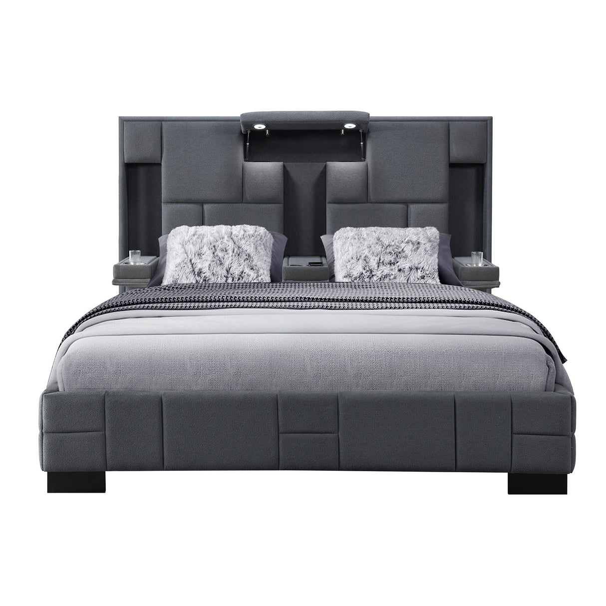 Yaris - Contemporary Bed With Wireless Charging And LED Lights