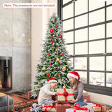 6/7.5/9 FT Pre-Lit Artificial Christmas Tree with 765/1135/1871 Tips and 280/470/690 Warm-White LED Lights-M