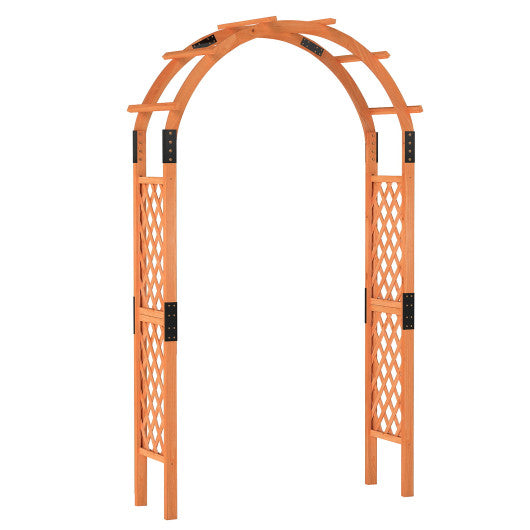 7.7 Feet Garden Arch Wooden Arbor for Climbing Plants