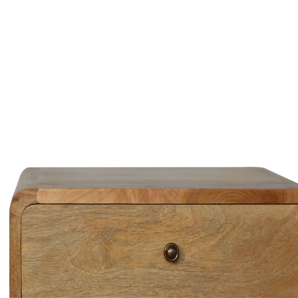 22" Brown Solid Wood Two Drawer Nightstand