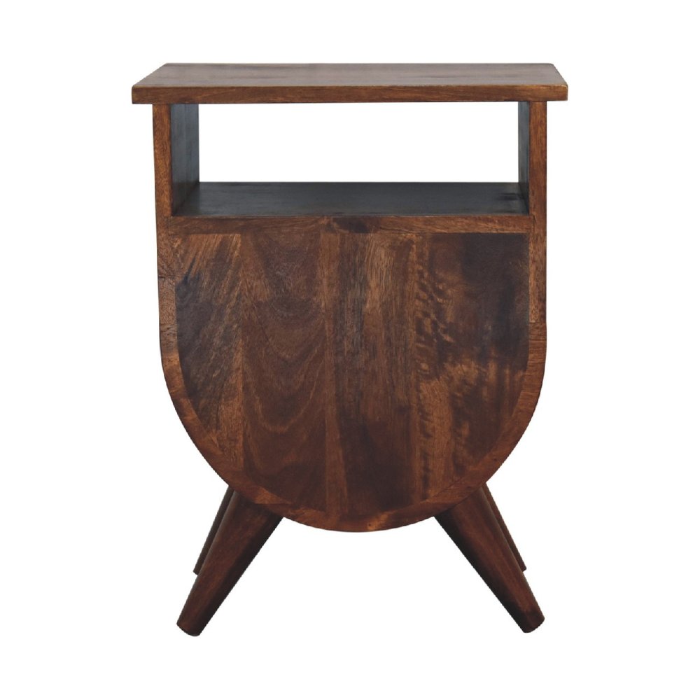 21" Brown Solid Wood Two Drawer Nightstand
