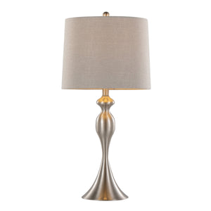 Ashland 27" Contemporary Metal Table Lamp Set in Brushed Nickel