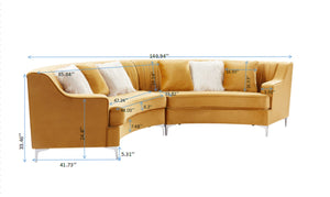 Velvet Curved Sofa by Couch.com