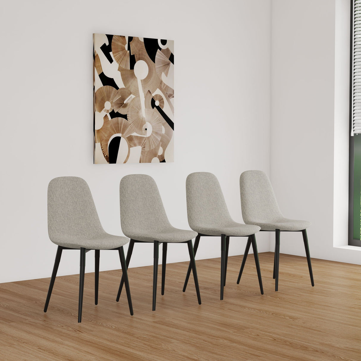 Modern Accent Dining Chairs Upholstered Seat, Metal Legs (Set of 4) by Couch.com