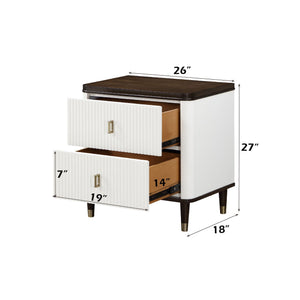Carena - 5 Piece Bedroom Set (Eastern King Dresser Chest Mirror Nightstand) - Brown / Light Gray / White