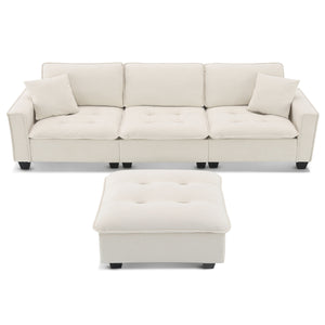 Modern Convertible Sectional L Shaped Reversible Couch Set With Free Pillows 4 Seat Suede Sleeper Sofa With Ottoman by Couch.com