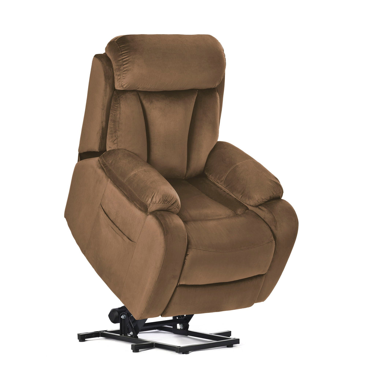 Lift Chair Recliner Power Remote Control Recliner Sofa Relax Soft Chair Anti - Skid Australia Cashmere Fabric Furniture Living Room - Brown by Couch.com
