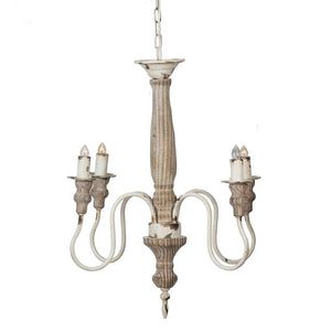 4 Light Chandelier, Hanging Light Fixture With Adjustable Chain For Kitchen, Bulb Not Included - Cream White by Couch.com
