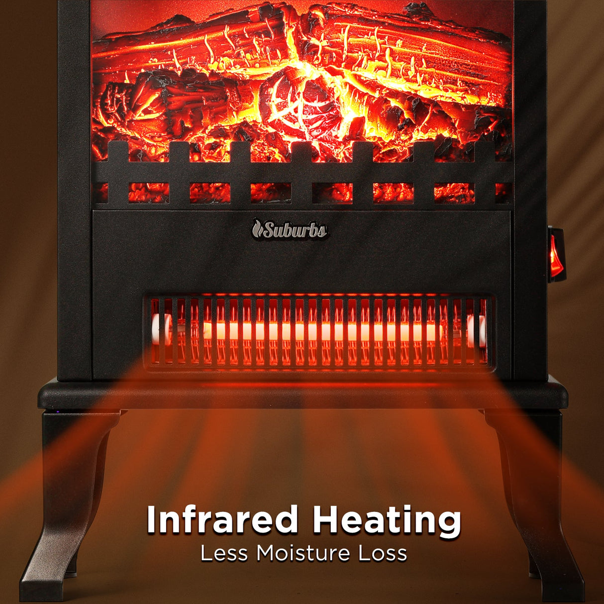 (Open Box) Suburbs TS17Q Electric Fireplace Stove Heater