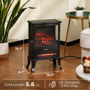 (Open Box) Suburbs TS17Q Electric Fireplace Stove Heater