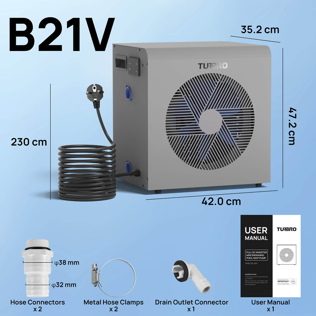 Beluga Inverter Swimming Pool Heat Pump - European version
