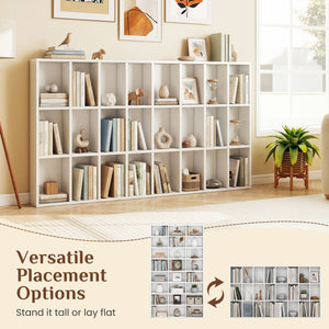 70 Inch Tall Bookshelf 24 Cube Storage Organizer with Adjustable Shelves